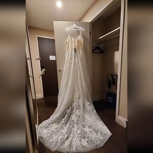 Allure Cream and White Wedding Dress